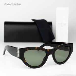 Saint Laurent Women Sunglasses Havana Green Cat Eye SLM94 008 BRAND NEW